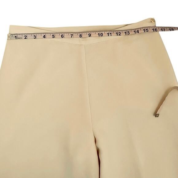 Vintage Bob Mackie Studio Butter Yellow Pants Size 12 High Waist Trousers Lined - Picture 8 of 8